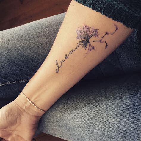 dandelion tattoo with words